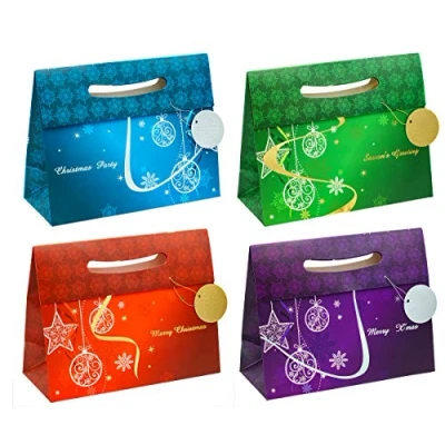 Imagen de TSI Bolsas de regalo (12 unidades, 4 modelos diferentes), diseño navideño elegante