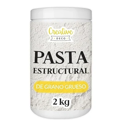 Imagen de Creative DECO Pasta Estructural de Grano Grueso 2 kg Blanca para Proyectos Artísticos Pintura Acrílica Fácil Usar con Espátula Crear Efectos 3D, Estructuras, Texturas