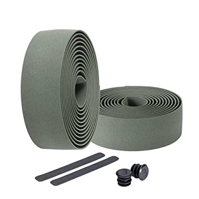 Imagen de BBB Cycling cinta para manillar de bicicleta carretera, agarre espuma, incluye tapones I RaceRibbon BHT 01 verde oliva, 200 x 3 cm