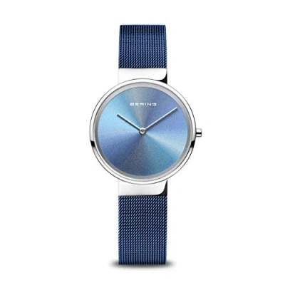 Imagen de BERING Reloj de Cuarzo para Mujer, Colección Anniversary Acero Inoxidable y Cristal Zafiro 10X31 Anniversary2, Plateado Azul