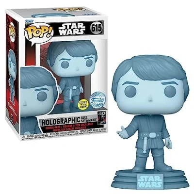 Imagen de Star Wars Episodio VI Return of The Jedi: Holographic Luke Skywalker 40th Anniversary Glow in Dark Funko POP! Vinilo