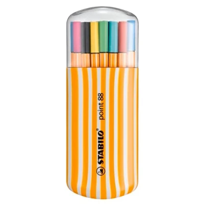 Imagen de Rotulador stabilo punta de fibra point 88 zebrui estuche 20 unidades colores neon surtidos
