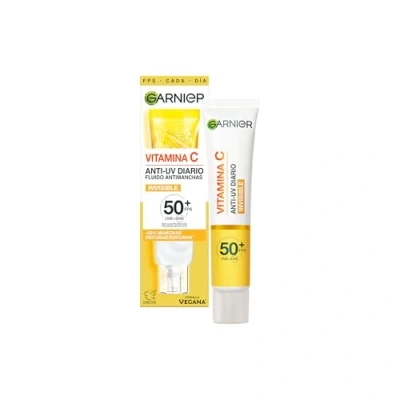 Imagen de Garnier Vitamina C Fluido Antimanchas Anti UV Diario Invisible FPS50+ Protege, Previene y Reduce las manchas, para todo tipo de pieles, 40 ml