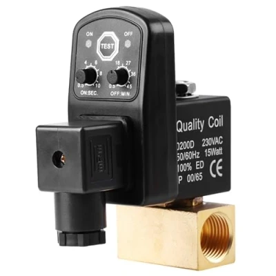 Imagen de Sxhlseller G1 / 2 DN15 Válvula de Drenaje temporizada electrónica automática, latón AC230V 110V Dividida para la gestión del condensado compresor Aire(230V)