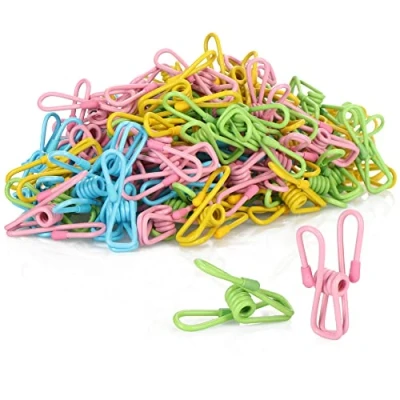 Imagen de com four® 100x Pinzas para Ropa de Metal Toallas duraderas en Colores Brillantes (Clips 100 Piezas)