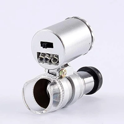 Imagen de Bolsillo para Microscopio Mini 60X de Bolsillo, Lupa Cristal con luz LED UV