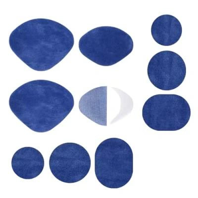 Imagen de 5 pares de reparación talón zapatos, kit parches interiores autoadhesivos para reparar agujeros, parche zapatilla (color: azul)