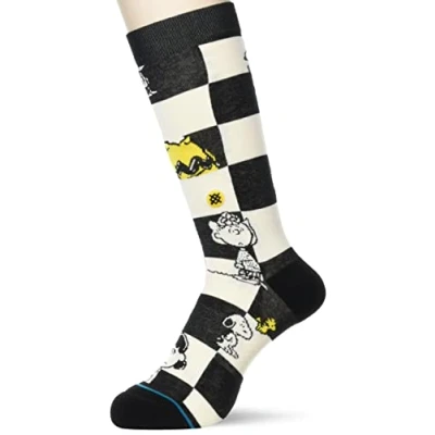 Imagen de Stance de los Hombres Calcetines Casuales a Cuadros Peanuts, Negro, L