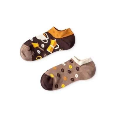 Imagen de Dedoles Calcetines Unisex Hombre Mujer y Niños Algodón muchos diseños divertidos diferente izquierda derecha, color: Marrón, diseño: Granos de café (sneaker), tamaño: 35 38