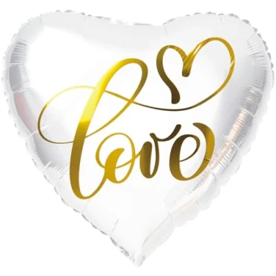 Imagen de Folat Foil Globo Blanco en forma de Corazón &#039;Love&#039;, Color white (62987)