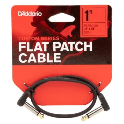 Imagen de D&#039;Addario Guitar Cable Patch Instrument Accessories Flat 1 Foot/0.30 Meters Right Angle Pack