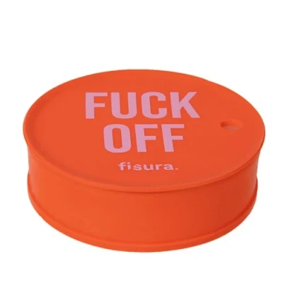 Imagen de Fisura Tapa vasos antidroga “F*ck off&quot; rojo. Protector de bebida original azul. Cubierta para bebidas reutilizable. Protección vaso antiderrame Hecho silicona.