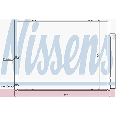 Imagen de NISSENS 940297 Condensador con secador Aluminio 695 R 134 a LEXUS: RX II