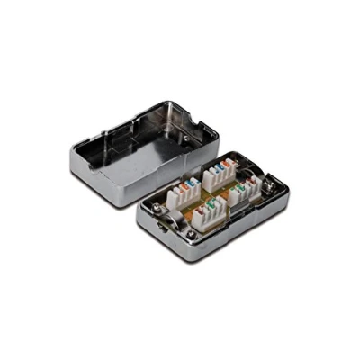 Imagen de DIGITUS CAT 6 módulo de conexión para cable par trenzado, 1GBase T 250 MHz, apantallado, LSA tiras AWG 22 26, instalación red Ethernet, Plata