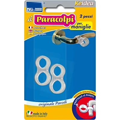 Imagen de Parodi &amp; 2 protectores ideales para tiradores de cualquier puerta, paragolpes plástico larga duración, gomas golpes 100% Made in Italy, transparentes, únicas