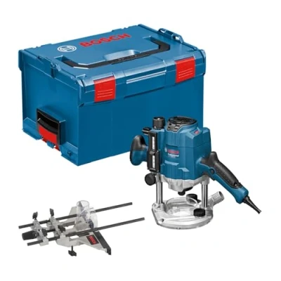 Imagen de Bosch Professional GOF 1250 CE Fresadora de superficie (1250 W, 10000 24000 rpm , 6/8 mm, vel. constante, ajuste preciso 0,1 en L BOXX)