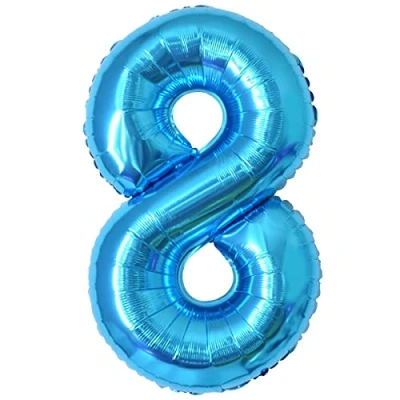 Imagen de Globos de Cumpleãnos 8 Azul,101 CM Globo Numeros Gigantes Grandes Decoracion,Globo Numero 8,Globos Niño Niña Adultos,Vuelan con Helio
