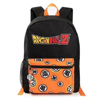 Imagen de Dragon Ball Z Mochila Para Niños negra y naranja con correas ajustables Goku Character Equipaje Práctico Organizado Escolar Deportiva Regalo de mercancía