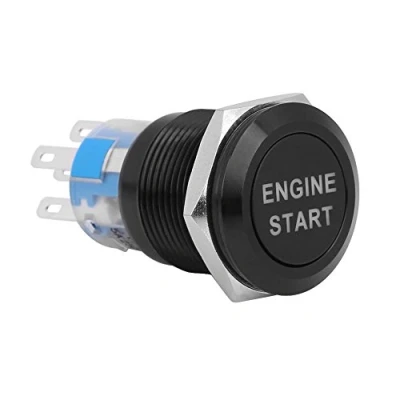 Imagen de interruptor de arranque del motor, bot¨®n motor a prueba agua 12V Arrancador encendido(Aleaci¨®n zinc aluminio negro)