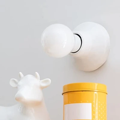 Imagen de Lámpara empotrable de porcelana E27, esmalte blanco