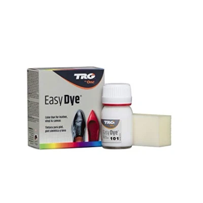 Imagen de TRG The One Tinte para Calzado y Complementos de Piel Tintura zapatos Piel, Lona Sintética con Esponja aplicadora Easy dye #101 Blanco, 25ml
