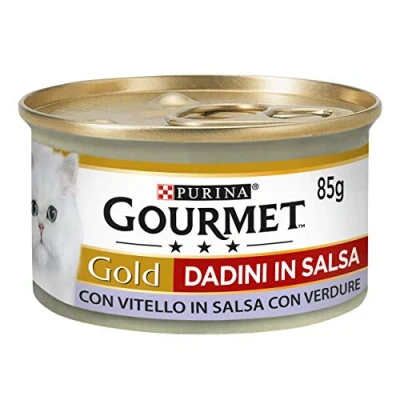 Imagen de Purina Gourmet Gold Dadini en Salsa Comida húmeda para Gato con Ternera Verduras, 24 latas de 85 g