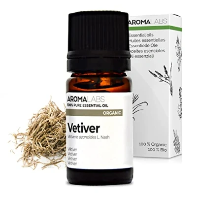 Imagen de BIO Aceite Esencial VETIVER 5mL 100% Puro, Natural, Quimiotipado y Certificado AB/Cosmos Certified AROMA LABS (Marca Francesa)