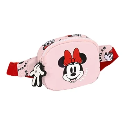 Imagen de Safta M669, Minnie Mouse Me Time Riñonera Infantil Niño, Ideal para Jóvenes Diferentes Edades, Cómoda y Versátil, Calidad Resistencia, 14x4x11 cm, Color Rosa Claro Unisex niños, Estándar