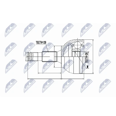 Imagen de NTY NPZ CT 021 Junta Homocinética Eje delantero, derecha, izquierda con circlip en el interior CITROËN: C5 III Familiar