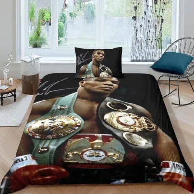 Imagen de Juego De Ropa Cama, 3D Mike Tyson Impresión Microfibra Fundas Edredón Incluye Funda Nórdica Y Almohada para Familiar Niños Single（135x200cm）