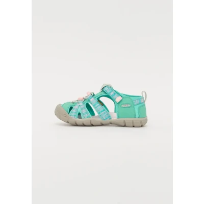 Imagen de Keen Seacamp Sandalias de senderismo para niños, Talla: 25/26, Bright aqua/giggle pink Zapatos
