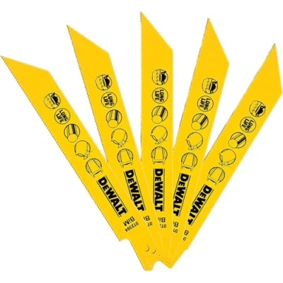 Imagen de DeWalt DT2384 QZ Hoja de sierra sable bi metal, longitud 152 mm, paso diente 1, 4 para corte en chapa, tuberías y perfiles
