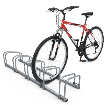 Imagen de VOUNOT Soporte para Aparcar 5 Bicicletas, Aparcamiento Estacionamiento Bicis, Suelo y Pared Montaje, Interior Exterior