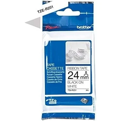 Imagen de Brother textiles Cinta para impresoras P touch H200, H100LB/R, H105, E100/VP, D200/BW/VP, D210/VP,Cube, Cube Plus (24 mm de ancho, 4 m largo), color negro y blanco