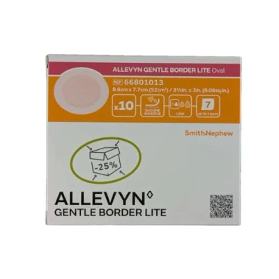 Imagen de Apósito Allevyn oval con bordes suaves, 8,6 x 7,7 cm