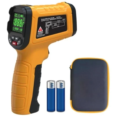 Imagen de BSIDE H3 Termómetro Infrarrojo Digital Alta Temperatura 58℉ 2552℉( 50℃ 1400℃) 50:1 Pistola de Láser Industrial con LCD Color Alarma y Memoria para HVAC Horno Pizza Forja Metalurgia