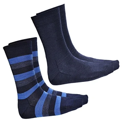 Imagen de vitsocks Calcetines Invierno LANA MERINO Antiolor Hombre (2 PARES) Suaves Transpirables, azul marino, 44 46