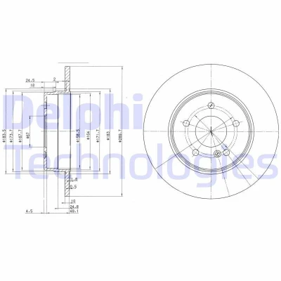 Imagen de DELPHI BG3239C Disco de freno 290 10 5 macizo revestido sin procesar cojinete rueda, anillo sensor ABS MERCEDES BENZ: Clase C Berlina