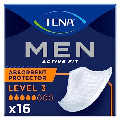 Imagen de Tena Men Active Fit Level 3 Almohadillas para incontinencia (16 unidades)