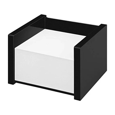 Imagen de Wedo Black Office 637001 Portanotas (cristal acrílico, incluye 500 hojas de papel notas, patas goma, 10,9 x 10 7,5 cm), color negro