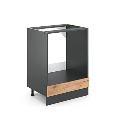 Imagen de Vicco Armario para Horno Empotrado R Line, Roble Dorado/Antracita, 60 cm sin encimera