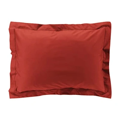 Imagen de douceur d&#039;intérieur, Funda de Almohada con Volante Plana (50 x 70 Cm) Percaline Tomette, 100% Percal Algodón