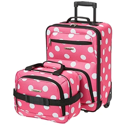 Imagen de Rockland Juego de Maletas Adulto Unisex, Pink Dot (Rosa) F102 PINKDOT
