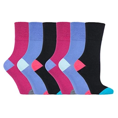 Imagen de SOCKSHOP gentle grip® Paquete de 3 pares calcetines para mujer, no elásticos, tallas 37 42 Morado