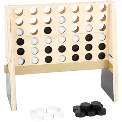 Imagen de Small Foot Cuatro en Raya Gold Edition, Juego clásico Moderno, con imanes, de Madera, a Partir 5 años, Art 12219