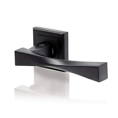 Imagen de Yale YPP7 V CB Manija de puerta cuadrada 7 negro Modelo Verona Bloqueo botón