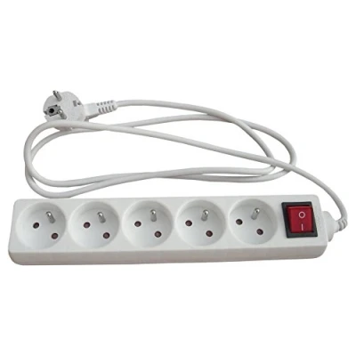 Imagen de Inotech Regleta con 5 enchufes (16 A) e interruptor (2 unidades), color blanco