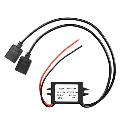 Imagen de convertidor USB de 12 V a 5 V, módulo Buck CC, 36 48 doble hembra 10 55 3 A, 15 W, adaptador CC regulador corriente para coche