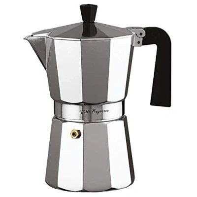 Imagen de Ilsa Cafetera Aluminio Vitto Expresso para 9 Tazas, Plateado, Centimeters