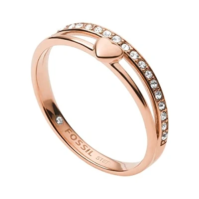Imagen de Fossil Anillo Para Mujer Vintage Glitz, Largo: 21.5 X 20 6 De Acero Rosa Dorado, JF03460791
